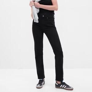 GAP High Rise ’90s Straight Jeans True Black Sz 27‎ Long 4L Normcore Minimalist